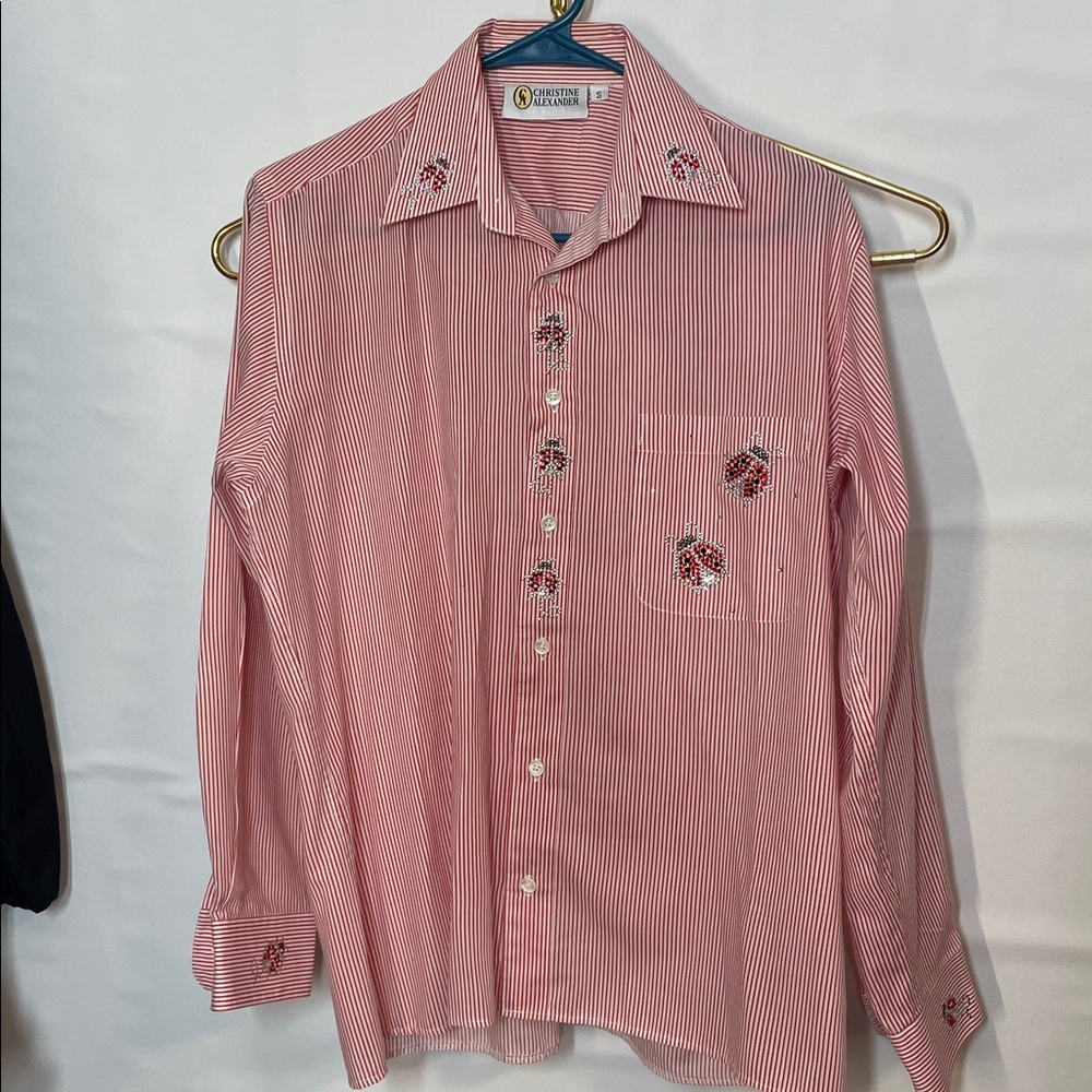 Christine Alexander long sleeve shirt embellished ladybugs